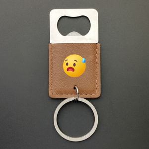 Ouvre-bouteille à motif d'expression amusante, ouvre-bouteille pour bière et cocktails, outil de <span class=keywords><strong>bar</strong></span>, porte-clés créatif en cuir PU, logo personnalisé, cadeau souvenir - Product Image 5