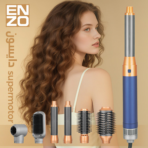 ENZO <span class=keywords><strong>6</strong></span> en 1 Hair Styler One Step Blow Brush Set Peine de aire caliente Rizador con cepillo intercambiable Cabezal giratorio Cepillo secador de pelo - Product Image 2