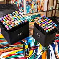 Coloré étanche acrylique peinture marqueurs stylo double pointe artiste Permanent à base d'alcool Art dessin 48/60/80 couleur marqueur stylo