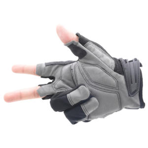 Guantes de Trabajo Mecánicos de Protección para Exteriores Duraderos con Palma Sintética con Logotipo Personalizado PRI de 3 Dedos sin Dedos con Parche Acolchado de Espuma - Product Image 3