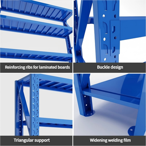 <b>Light</b> Medium Duty Adjustable Warehouse Shelves Multi Scene Easy Assembly for <b>Workshop</b> Retail Mall Business - Product Image 3