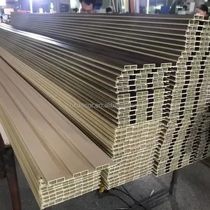 Factory Price Plastic Wooden Composite Wall Cladding 3D Fluted Board Pvc Interior Decorative Wall Partition Panels For House