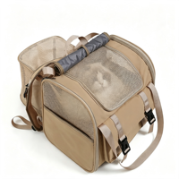 Sac à dos de transport pour animaux de compagnie en PU, extensible, élégant, luxueux, respirant, léger, portable, à double bandoulière, pour chat