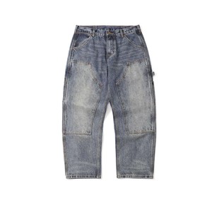 Pantalones Vaqueros Anchos de Mezclilla para <span class=keywords><strong>Hombre</strong></span>, Estilo Vintage Lavado, de Algodón Pesado, de Pierna Recta, Holgados, para Uso Urbano - Product Image 3