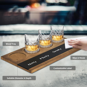 Tabla de Degustación de <span class=keywords><strong>Cerveza</strong></span> y Whisky Rectangular, Rústica, de Madera Marrón, Ecológica y Duradera para Uso en Bares - Product Image 4