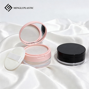 ML Pack – Boîte pliable en plastique beige/noir pour poudre libre, 100 pièces, personnalisable avec votre marque, en matériaux recyclés, pour mini-crèmes - Product Image 2