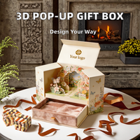Boîte cadeau en carton 3D créative, décoration florale avec nœud, boîtes rigides recyclables pour anniversaire, Saint-Valentin, fête des mères