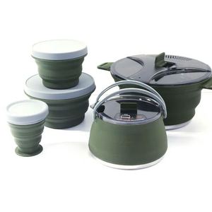 Ensemble bouilloire de camping pliable, chauffe-eau compact pour la randonnée avec couvercle, sans BPA, pour la cuisson en backpacking - Product Image 1