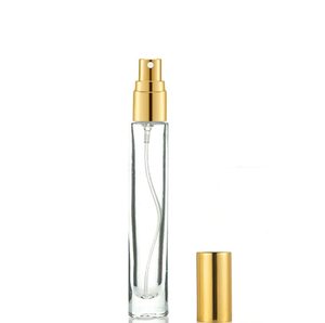 Mini frasco de perfume transparente de 10 ml, redondo, vacío, con base gruesa, pulverizador, tapa de rosca, serigrafía. - Product Image 2