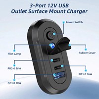 Chargeur de voiture 2025 à 3 ports 12V pour camping-car, prise USB 90W avec double USB-C 36W et double QC 3.0 18W, accessoires pour voiture, bus, camping-car, camion
