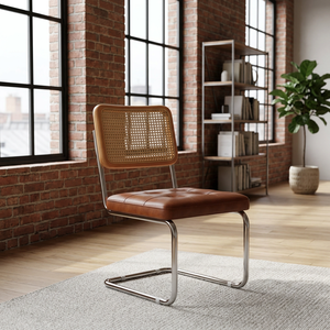 Modern Midcentury Contemporary <b>Living</b> <b>Room</b> <b>Chair</b> Green PU Leather Seat Metal Frame Tufted Solid Back Multi-Purpose Apartment - Product Image 2