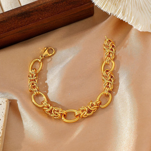Fashion Chain Link <b>Bracelet</b> Gold Zinc Alloy Women's Geometric Design Adjustable Jewelry Accessory - Product Image 3