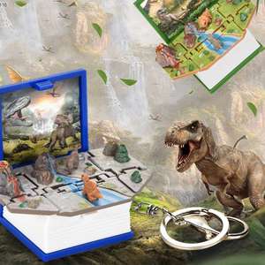 3D Pliant MINI Dinosaure <span class=keywords><strong>Monde</strong></span> Surprise Bombe Livre Porte-clés Jouets, Roman Livres Éducatifs Brinquedos - Product Image 6