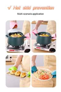 Mitaines de <span class=keywords><strong>four</strong></span> en silicone résistant à la chaleur pour la cuisine porte-pot de protection des doigts pour la cuisson au barbecue cuisine résistante à la chaleur - Product Image 2