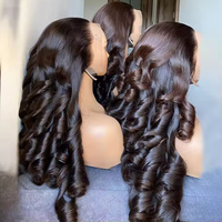 Perruque sans colle HD 13*4 en dentelle, cheveux naturels vietnamiens bouclés à ressorts, double épaisseur, style indien 3D, cheveux humains vierges brésiliens lâches
