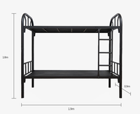 Lit superposé robuste en acier réglable avec cadre de lit simple assorti pour dortoirs scolaires et hôtels