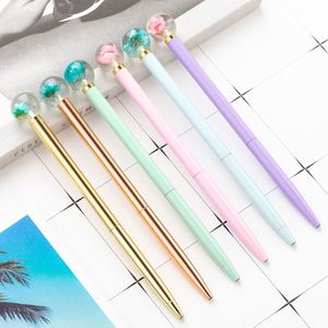 Wholesale Stylish Dried Flower Width Ball-Shaped Metal Ballpoint <b>Pen</b> With Custom Logo Printing Business for Stationery Gift - Product Image 5
