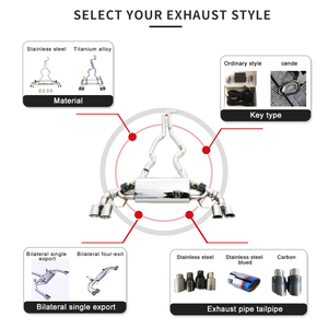 Système d'échappement arrière Catback à soupape électronique pour Range Rover <span class=keywords><strong>Velar</strong></span> <span class=keywords><strong>P380</strong></span> 3.0T Supercharged V6 <span class=keywords><strong>2019</strong></span> en acier inoxydable 304 - Product Image 5