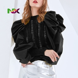 Blus Sweater Rajut Kasual Vintage Wanita dengan Kerah Bulat dan Lengan Raglan - Product Image 4