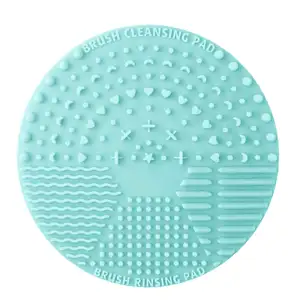 Portable Silicone Makeup Brush Cleaning Mat with Suction Cup Custom Logo Portable Washing Tool Scrubber Pad for Cosmetic Brushes