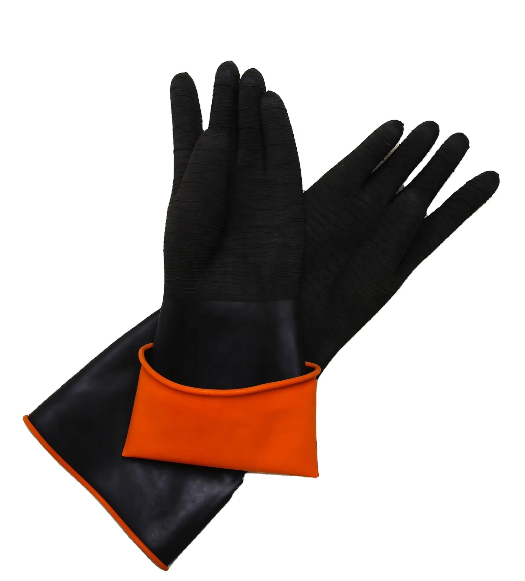 Kimyasal direnç siyah endüstriyel lateks eldiven güneş marka el iş eldiveni