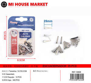 Chiodi doppi Pioney da 25 mm, 25 pezzi, in filo d'acciaio per nail art - Product Image 1