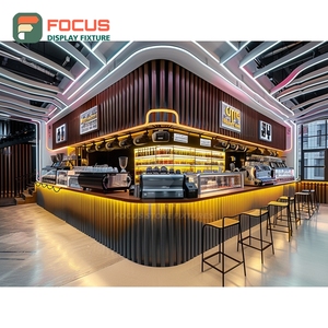 Freestanding Coffee Merchandise Display Rack Clear Glass Front Bean Display Area Roastery Product Display Rack - Product Image 6