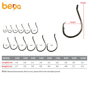 Hameçon de pêche en acier, tube à haute teneur en carbone, crochets de pêche, en vrac, tube en ligne, eau salée, - Product Image 3
