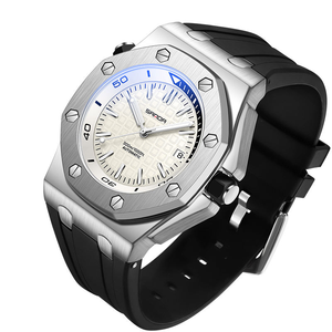 <span class=keywords><strong>Montre</strong></span> mécanique automatique pour <span class=keywords><strong>homme</strong></span> de luxe de haute qualité avec logo personnalisé, verre saphir et bracelet octogonal en acier inoxydable - Product Image 5