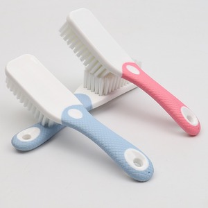 <b>Shoe</b> Brush Rubber Coated Handle Soft Bristle Multi <b>Functional</b> Cleaning Tool For Household Use Pink Blue - Product Image 1
