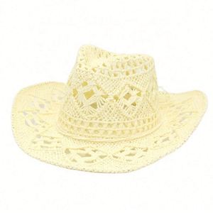 Chapeau Sombrero Creux Tressé à la Main Respirant et Frais pour Printemps et Été, Style Jazz Américain, Idéal Plage, Sports, Voyage, Personnalisable - Product Image 3