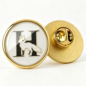 Pin de Solapa Redondo de Metal Personalizado, Insignia Esmaltada con Letras y Animales, Pin Dorado para Ropa, Regalo, Souvenir - Product Image 6