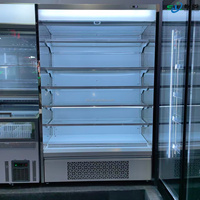 Réfrigérateur commercial à vitrine 1,87 m, refroidisseur ouvert multi-niveaux pour supermarché avec rideau d'air pour viande, légumes et fruits