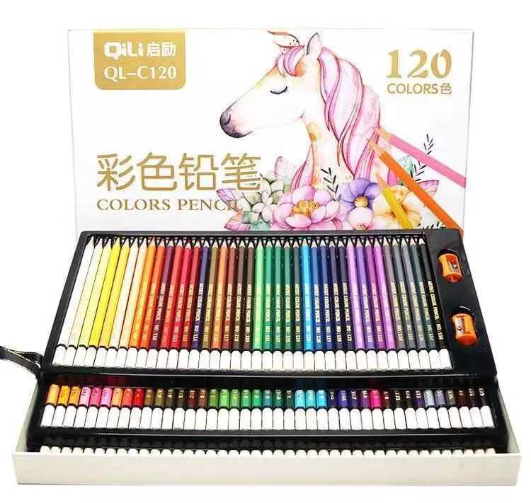 Лидер продаж Amazon, высокое качество, 3,0 мм цветной свинцовый и масляный тип, 120 цветов, набор карандашей для детей, рисование и раскраска