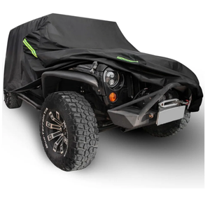 Housse de protection pour <span class=keywords><strong>Jeep</strong></span> <span class=keywords><strong>Wrangler</strong></span> 4 portes 1987-2026, protection contre le soleil, <span class=keywords><strong>la</strong></span> pluie, le vent, <span class=keywords><strong>la</strong></span> neige, <span class=keywords><strong>la</strong></span> poussière, avec fermeture éclair sur <span class=keywords><strong>la</strong></span> porte du conducteur, noire - Product Image 1