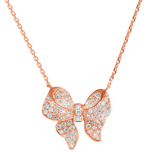 Collana girocollo con ciondolo a fiocco e nappa per donna, gioielli alla moda scintillanti, regalo per l'uso quotidiano - Product Image 3