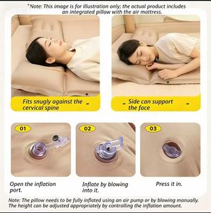 モダンな軽量折りたたみ式エアマットレス、内蔵ポンプと枕付き、PVC5層生地、防水、キャンプや家庭用 - Product Image 5