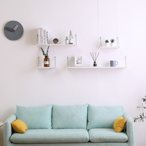 Modern Minimalist Wall Mounted <b>Shelf</b> Rectangle Iron Float Design For Living Room <b>Bedroom</b> Storage Neatening Multiple Sizes - Product Image 4