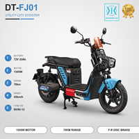 Scooter électrique 72V 1500W homologué EEC, cyclomoteur avec batterie au plomb-acide 20Ah, vitesse maximale de 45 km/h, autonomie de 70 km, pour adultes, pour les trajets en ville
