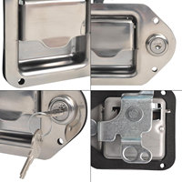 Poignée de remplacement de serrure de palette de loquet d'acier inoxydable de boîte à outils de camion avec 2 clés