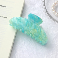 Pince à cheveux en acrylique vert émeraude, grande taille, maintien solide pour cheveux bouclés et ondulés, avec boîte cadeau en papier