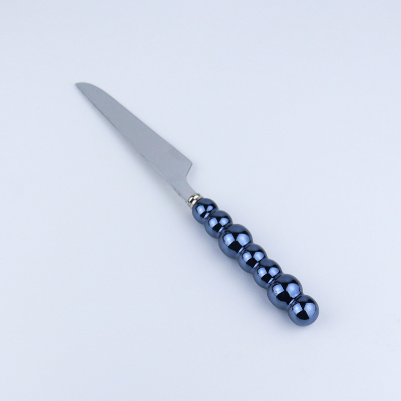 [Bleu] Couteau à dîner en perles