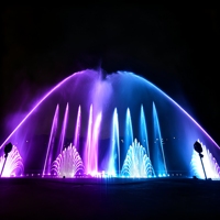 Fuente Programada a Medida para Plantas de Manufactura, con Múltiples Patrones de Agua e Iluminación de Color, para la Construcción de Paisajes en Complejos Comerciales