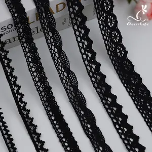 Fashion Black Cotton Lace Sofa Cushion Tablecloth Clothing Accessories Dog Tooth Wave Water Soluble Embroidery Black Lace