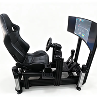 Plateforme de simulation de course 4DOF certifiée CE avec siège baquet et châssis en alliage d'aluminium 40160 – Configuration de cockpit simulateur de mouvement