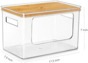 2-in-1 Aluminum Trash Bag Dispenser with Bamboo Top and Handles Rectangle Shape Organizer for Convenient <strong>Storage</strong> - Product Image 5