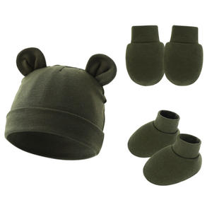Bonnet fœtal pour nouveau-né européen et américain <span class=keywords><strong>Gants</strong></span> anti-rayures Couvre-pieds Chapeau d'oreille d'ours mignon Chapeau <span class=keywords><strong>Mickey</strong></span> pour l'hiver pour les étrangers - Product Image 2