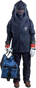 Enespro ArcGuard 4 Kit de protection contre les arcs électriques 40 Cal, Blouse courte <span class=keywords><strong>FR</strong></span>, Salopette, Capuche standard, Lunettes de sécurité, Fabriqué en Chine - Product Image 2