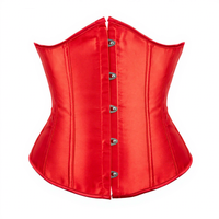 Chuangerm en stock, Nouveauté 2026, Corset amincissant gothique en satin lisse de qualité supérieure avec fermeture à agrafes métalliques sur le devant