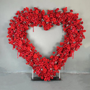 Arco de Flores de Hortensia para Boda Y-HFA131, Arco de Flores de Corazón de Rosa Artificial, Fondo de Arco de Flores de Corazón Blanco, Decoración de Seda - Product Image 3